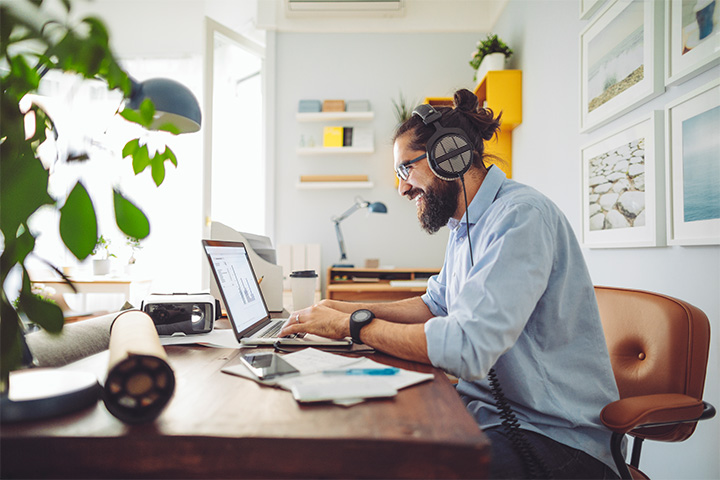 Hipster Guy on Laptop