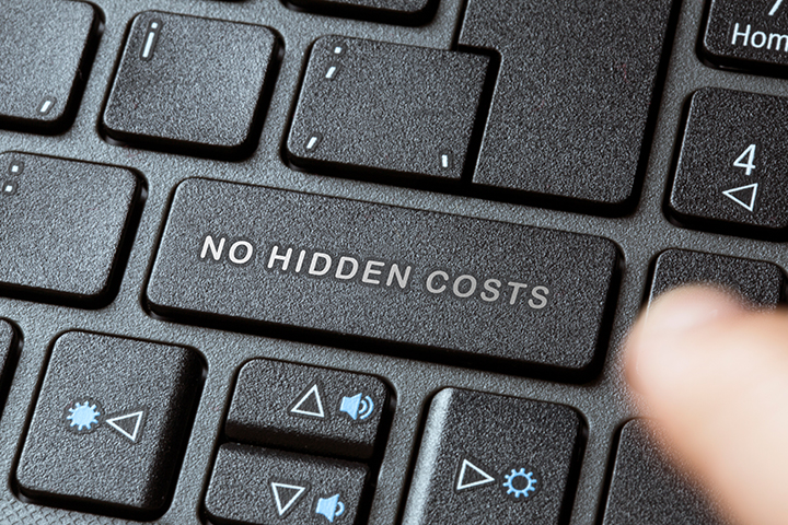 keyboard button for no hidden costs