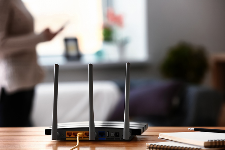 WiFi router on a table 