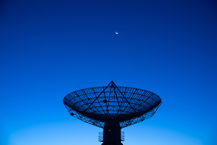 Satellite pointed at the sky