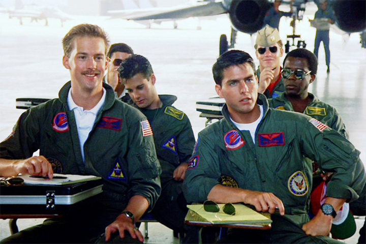 Anthony Edwards and Tom Cruise in Top Gun